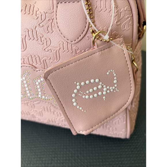 Juicy Couture Pink Diamond String Of Pearls Satchel Handbag - Picture 5 of 8